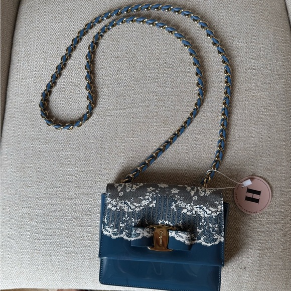 Salvatore Ferragamo Handbags - Salvatore Ferragamo Blue and Gray Crossbody Bag